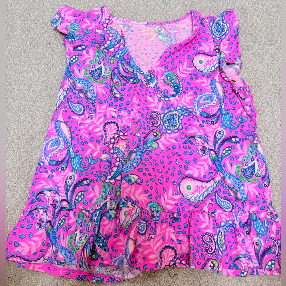 Lilly Pulitzer Pink and Blue Paisley Top